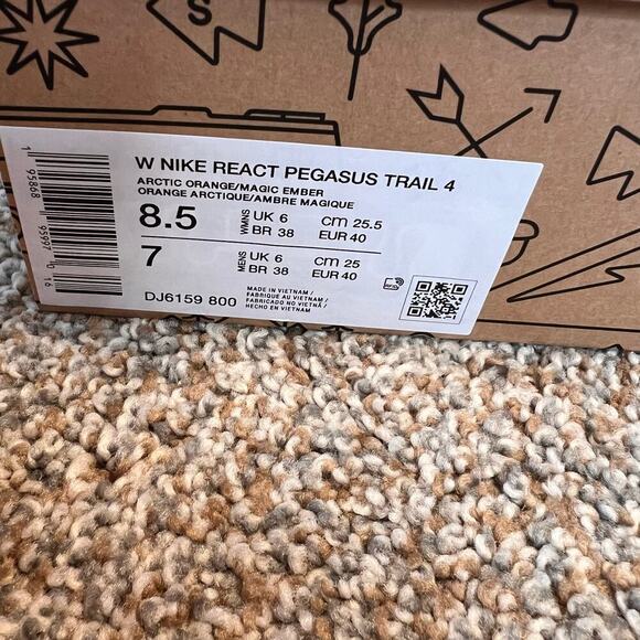 Nike React Pegasus Trail 4. ARctic Orange/Magic Ember Women's Size 8.5 - Picture 7 of 7
